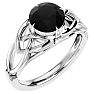 2 Carat Celtic Love Knot Black Diamond Engagement Ring In 14 Karat White Gold Image-2