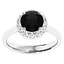 2 1/3 Carat Halo Black Diamond Engagement Ring In 14 Karat White Gold Image-1