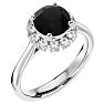 2 1/3 Carat Halo Black Diamond Engagement Ring In 14 Karat White Gold Image-2