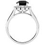2 1/3 Carat Halo Black Diamond Engagement Ring In 14 Karat White Gold Image-3