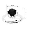 2 1/3 Carat Halo Black Diamond Engagement Ring In 14 Karat White Gold Image-5