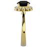 2 1/3 Carat Halo Black Diamond Engagement Ring In 14 Karat Yellow Gold Image-4