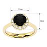 2 1/3 Carat Halo Black Diamond Engagement Ring In 14 Karat Yellow Gold Image-5