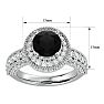 3 1/2 Carat Black Diamond Halo Engagement Ring In 14 Karat White Gold Image-5