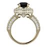3 1/2 Carat Black Diamond Halo Engagement Ring In 14 Karat Yellow Gold Image-3