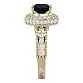 3 1/2 Carat Black Diamond Halo Engagement Ring In 14 Karat Yellow Gold Image-4