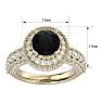 3 1/2 Carat Black Diamond Halo Engagement Ring In 14 Karat Yellow Gold Image-5