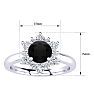 2 3/4 Carat Round Shape Flower Halo Black Diamond Engagement Ring In 14 Karat White Gold Image-5