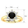 2 3/4 Carat Round Shape Flower Halo Black Diamond Engagement Ring In 14 Karat Yellow Gold Image-5