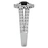 4 Carat Black Diamond Halo Engagement Ring In 14 Karat White Gold Image-4