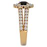 4 Carat Black Diamond Halo Engagement Ring In 14 Karat Yellow Gold Image-4