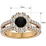 4 Carat Black Diamond Halo Engagement Ring In 14 Karat Yellow Gold Image-5