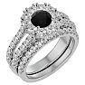 4 1/2 Carat Black Diamond Bridal Set In 14 Karat White Gold Image-2