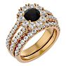 4 1/2 Carat Black Diamond Bridal Set In 14 Karat Yellow Gold Image-2