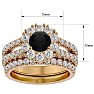 4 1/2 Carat Black Diamond Bridal Set In 14 Karat Yellow Gold Image-5