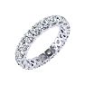 3 Carat Round Diamond Eternity Ring In 14 Karat White Gold, Ring Size 4.5 Image-2