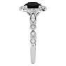 2 1/2 Carat Halo Black Diamond Engagement Ring In 14 Karat White Gold Image-4