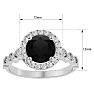 2 1/2 Carat Halo Black Diamond Engagement Ring In 14 Karat White Gold Image-5