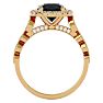 2 1/2 Carat Halo Black Diamond Engagement Ring In 14 Karat Yellow Gold Image-3