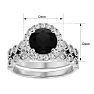 2 1/2 Carat Halo Black Diamond Bridal Set In 14 Karat White Gold Image-5