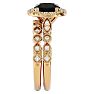 2 1/2 Carat Halo Black Diamond Bridal Set In 14 Karat Yellow Gold Image-4