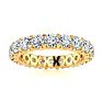 3 Carat Round Diamond Eternity Ring In 14 Karat Yellow Gold, Ring Size 4.5 Image-1