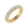 3 Carat Round Diamond Eternity Ring In 14 Karat Yellow Gold, Ring Size 4.5 Image-2