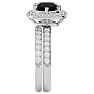 3 Carat Black Diamond Halo Bridal Set In 14 Karat White Gold With 2 Carat Center Black Diamond Image-4