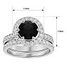 3 Carat Black Diamond Halo Bridal Set In 14 Karat White Gold With 2 Carat Center Black Diamond Image-5