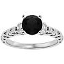2 1/4 Carat Vintage Black Diamond Engagement Ring In 14 Karat White Gold Image-1