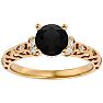 2 1/4 Carat Vintage Black Diamond Engagement Ring In 14 Karat Yellow Gold Image-1
