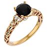 2 1/4 Carat Vintage Black Diamond Engagement Ring In 14 Karat Yellow Gold Image-2