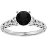 1 3/4 Carat Vintage Black Diamond Engagement Ring In 14 Karat White Gold Image-1
