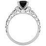 1 3/4 Carat Vintage Black Diamond Engagement Ring In 14 Karat White Gold Image-3