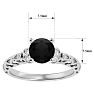 1 3/4 Carat Vintage Black Diamond Engagement Ring In 14 Karat White Gold Image-5