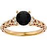 1 3/4 Carat Vintage Black Diamond Engagement Ring In 14 Karat Yellow Gold Image-1