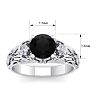 1 3/4 Carat Round Shape Black Diamond Intricate Vine Engagement Ring In 14 Karat White Gold Image-5