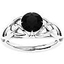1 1/2 Carat Celtic Love Knot Black Diamond Engagement Ring In 14 Karat White Gold Image-1