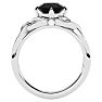 1 1/2 Carat Celtic Love Knot Black Diamond Engagement Ring In 14 Karat White Gold Image-3