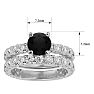 4 Carat Round Black Diamond Bridal Set In 14 Karat White Gold Image-5