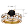 4 Carat Round Black Diamond Bridal Set In 14 Karat Yellow Gold Image-5