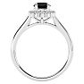 1 Carat Halo Black Diamond Engagement Ring In 14 Karat White Gold Image-3