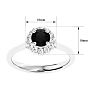 1 Carat Halo Black Diamond Engagement Ring In 14 Karat White Gold Image-5