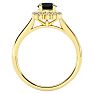 1 Carat Halo Black Diamond Engagement Ring In 14 Karat Yellow Gold Image-3