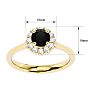 1 Carat Halo Black Diamond Engagement Ring In 14 Karat Yellow Gold Image-5