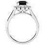 1 3/4 Carat Halo Black Diamond Engagement Ring In 14 Karat White Gold Image-3