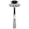 1 3/4 Carat Halo Black Diamond Engagement Ring In 14 Karat White Gold Image-4