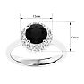 1 3/4 Carat Halo Black Diamond Engagement Ring In 14 Karat White Gold Image-5