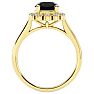 1 3/4 Carat Halo Black Diamond Engagement Ring In 14 Karat Yellow Gold Image-3