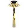 1 3/4 Carat Halo Black Diamond Engagement Ring In 14 Karat Yellow Gold Image-4